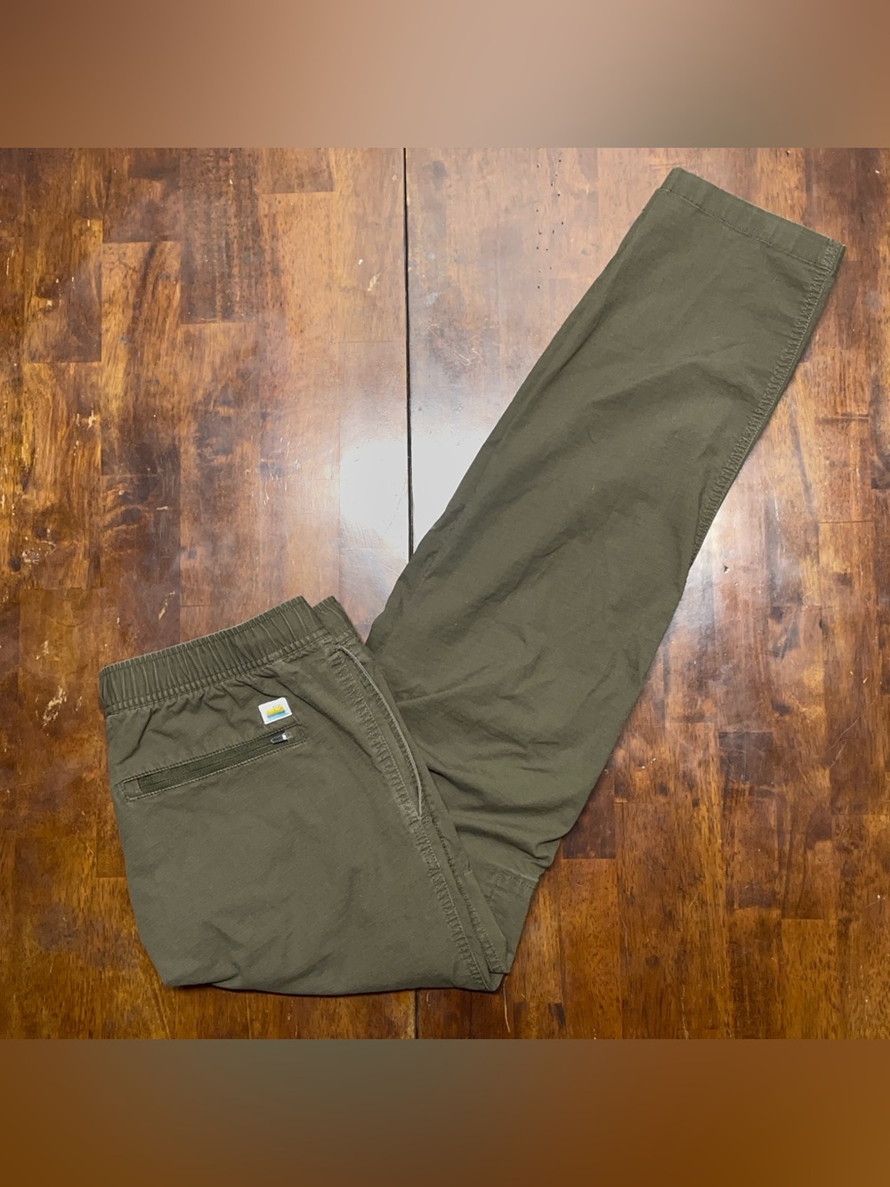 Vuori Ripstop Climber Pants Mens Large Olive Green Drawstring 32x30